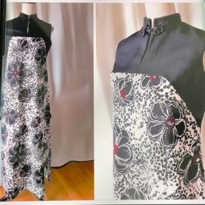 🔥$5 SALE! Vintage Wilshire Blvd, slit oriental style 1970’s maxi dress. M-L